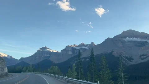 Banff Canada September 03 2024 Driving on Icefields Parkway to Banff park 動画素材 343694548