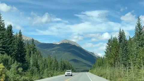 Banff Canada September 03 2024 Driving on Icefields Parkway to Columbia Icefield 動画素材 343694826