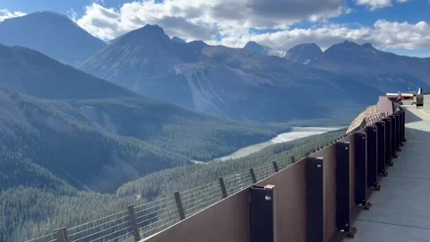 Banff Canada September 03 2024 Walking on Columbia Icefield Skywalk 스톡 동영상 343904886