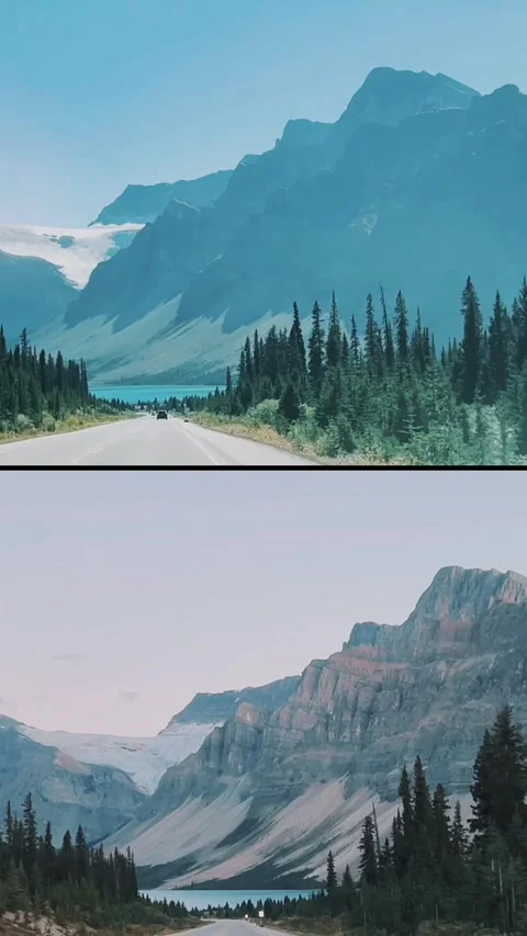 Banff Canada September 05 2024 Driving on Icefields Parkway towards Banff Stockbeeldmateriaal 343134010