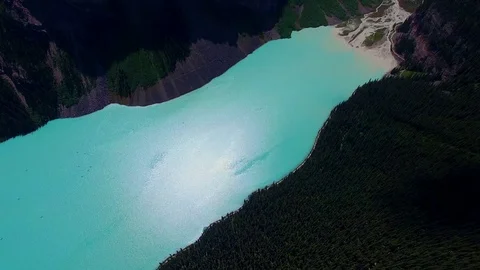 Banff lake light blue water Stock Footage 70403787