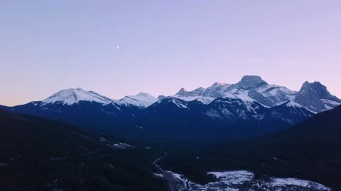 Banff mountain ridge, Alberta - Canada Stock Footage 119317458