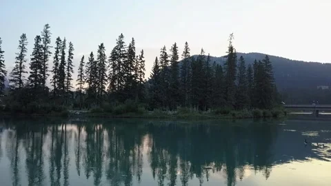 Banff Row River Stock Footage 255672533