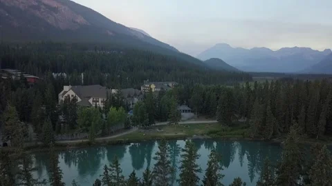 Banff Row River Stock Footage 255672559