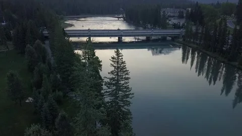 Banff Row River Stock Footage 255672614
