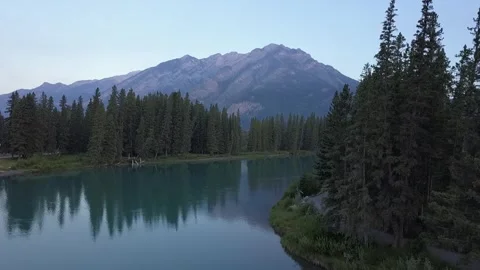 Banff Row River Stock Footage 255672743