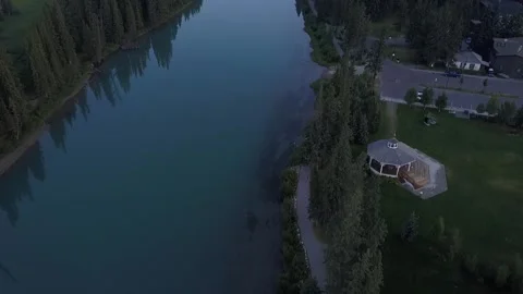 Banff Row River Stock Footage 255672934