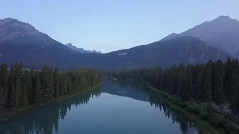 Banff Row River Stock Footage 255672947