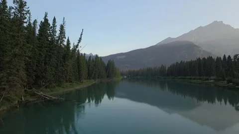Banff Row River Stock Footage 255673184