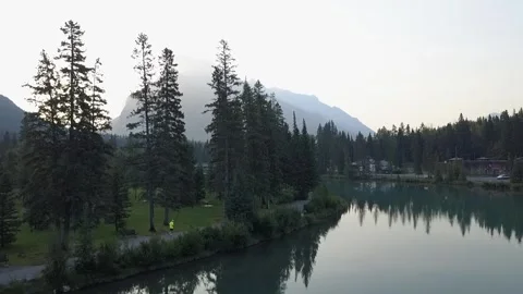 Banff Row River Stock Footage 255673427