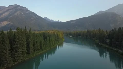 Banff Row River Stock Footage 255673443