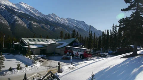 Banff Sulphur Mountain Gondola Base Station in Winter Stock Footage 32282653