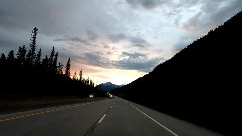 Banff at Sunset 3 Stock Footage 244817144