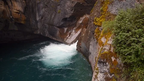 Banff waterfall Stock Footage 123679344