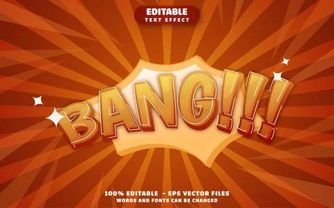 Bang!! 3D Editable Text Effect Vector Design Stock Illustration