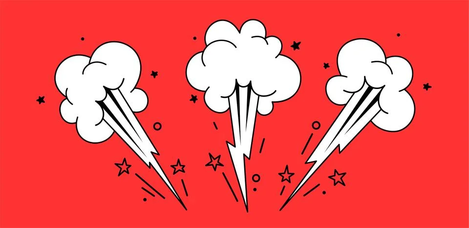 Bang Boom smoke elements Ilustración de archivo