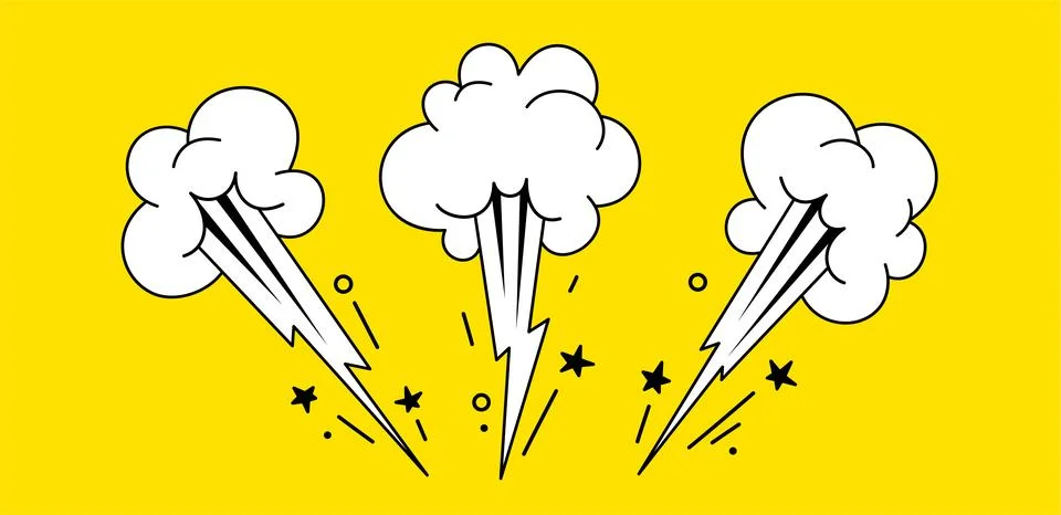 Bang Boom smoke elements Stock Illustration