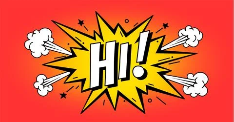 Bang Boom Speech Bubble with text Hi Stock Illustration