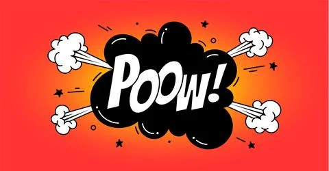 Bang Boom Speech Bubble with text Poow Stock Illustration
