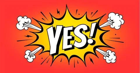 Bang Boom Speech Bubble with text Yes Stock-Illustration