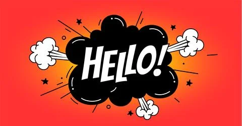 Bang Boom Speech Bubble with text Hello Stock Illustration
