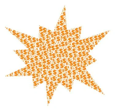 Bang Collage of Dollar and Dots Stock Illustration