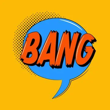 BANG comic book bubble in trendy pop art style. Bright cartoon message. Stock Illustration