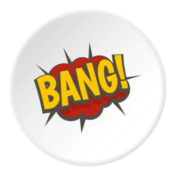 Bang, comic book explosion icon circle Stock Illustration