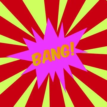 BANG! comic bubble text Pop art style Radial lines background Explosion ill.. Stock Illustration