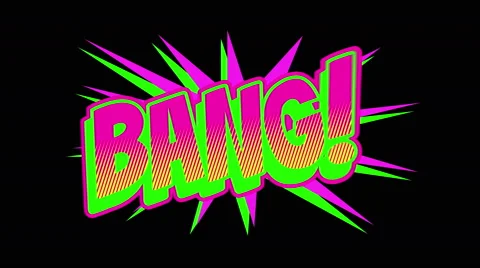 BANG Comic expresion with matte Video stock 49004599