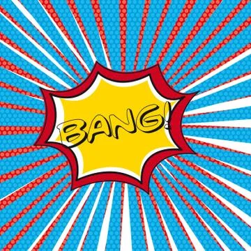 Bang comic over thought bubble background. vector illustration Stock Illustration