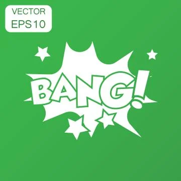 Bang comic sound effects icon. Business concept bang sound bubble speech pict Stock Illustration