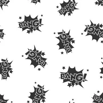 Bang comic sound effects seamless pattern background. Business flat vector il Stock Illustration