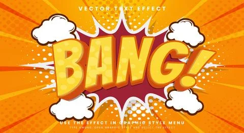 Bang Comic style 3d editable text effect イラスト素材