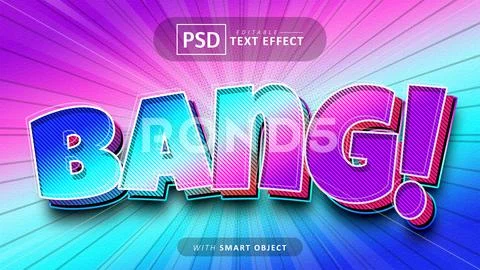 Bang comic style text effect editable PSD Template