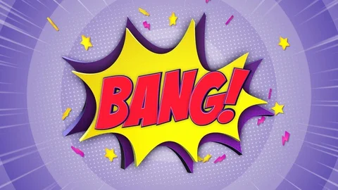 BANG Comic Text and Speech Balloon Animation, with Alpha Matte, Loop Stock Footage 130102293