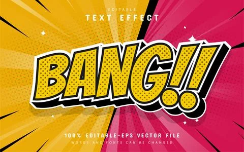 Bang comic text effect editable Illustrazione stock