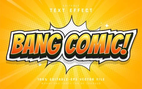 Bang comic text effect editable Stock Illustration