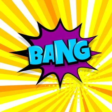 Bang comic text radial backdrop Stock Illustration