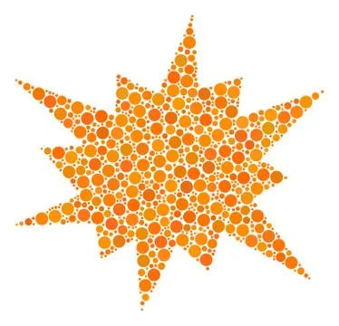 Bang Composition of Filled Circles Stock Illustration