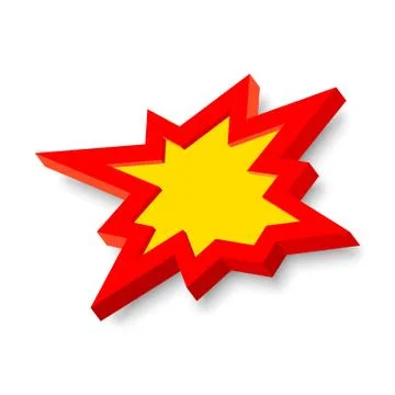 Bang explosion sign with 3D style Illustration