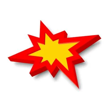 Bang explosion sign with 3D style Stock Illustration