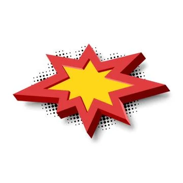 Bang explosion sign with 3D style Stock Illustration
