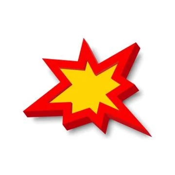 Bang explosion sign with 3D style Illustration