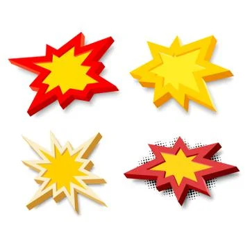 Bang explosion sign with 3D style Illustration