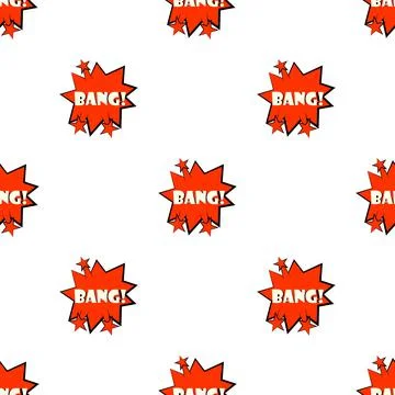 Bang explosion sound effect pattern seamless vector Illustrazione stock