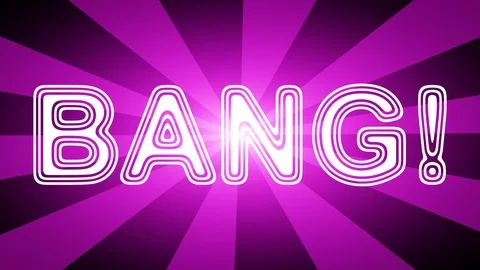 Bang! icon in red abstract background with rays. Vídeos de archivo 113734611
