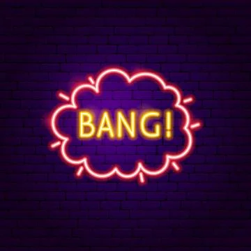 Bang Neon Label Stock Illustration