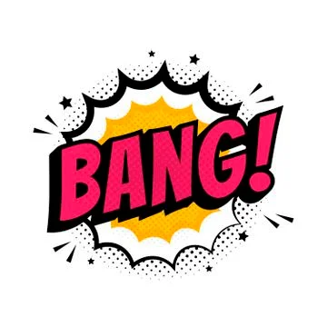 Bang sign. Wording comic speech bubble in pop art style on burst and haft ton 库存插图