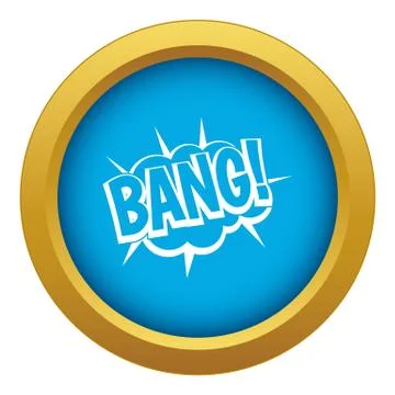 Bang, speech bubble explosion icon blue isolated Illustrazione stock